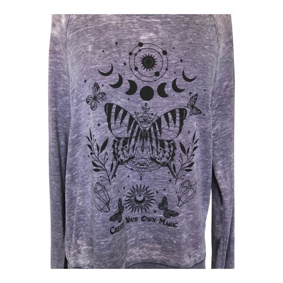 Miken Flow Create Your Own Magic Sweatshirt Gray Long Sleeve Women's Size small - Picture 2 of 8